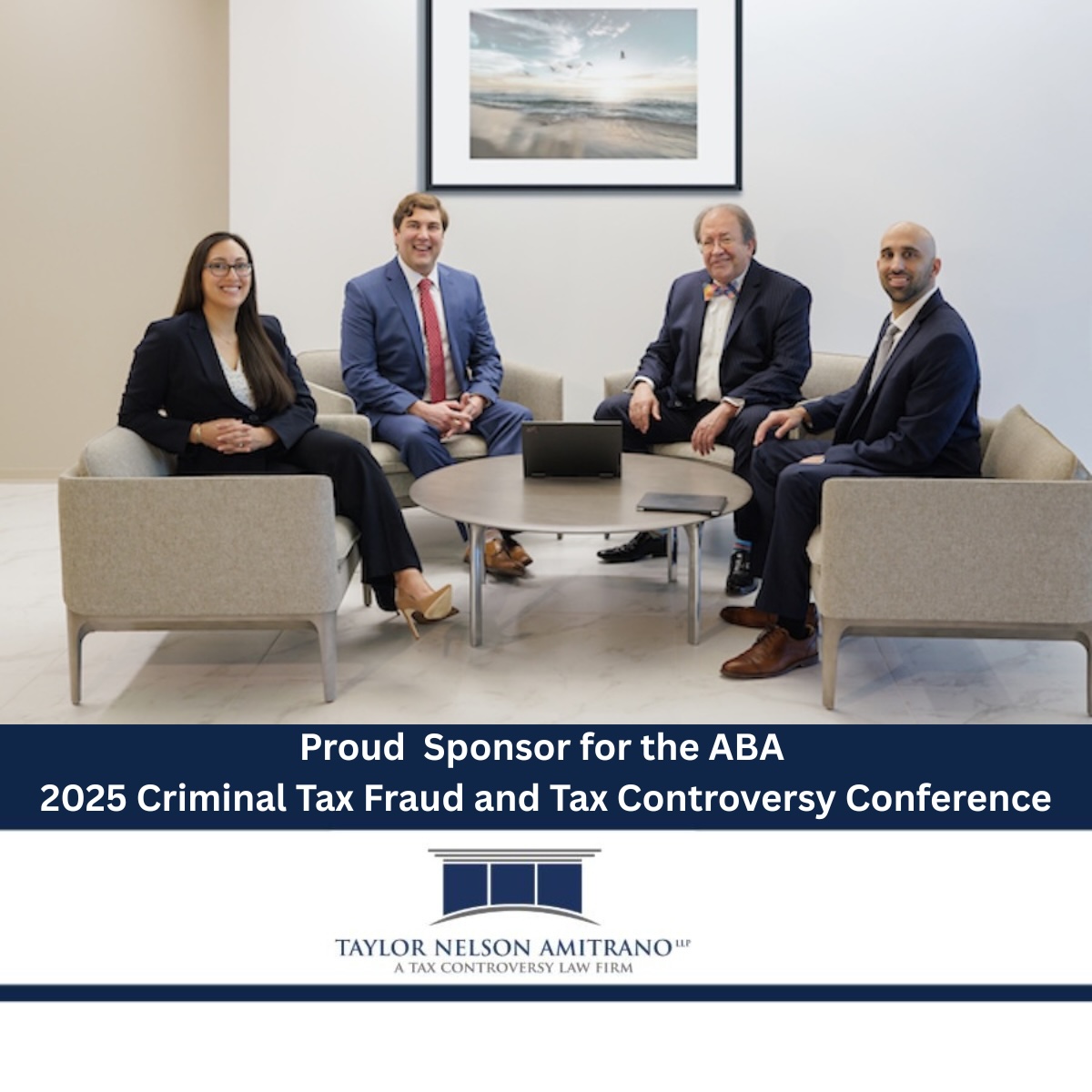 Taylor Nelson Amitrano Sponosoring the ABA’s 2025 Criminal Tax Fraud & Tax Controversy Conference, December 11-13 in Las Vegas.