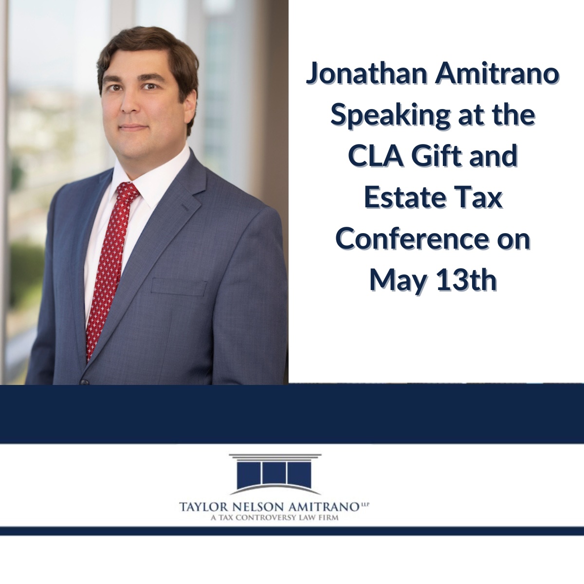 Managing Partner Jonathan Amitrano Speaking at the CLA 2026 Estate and Gift Tax Conference