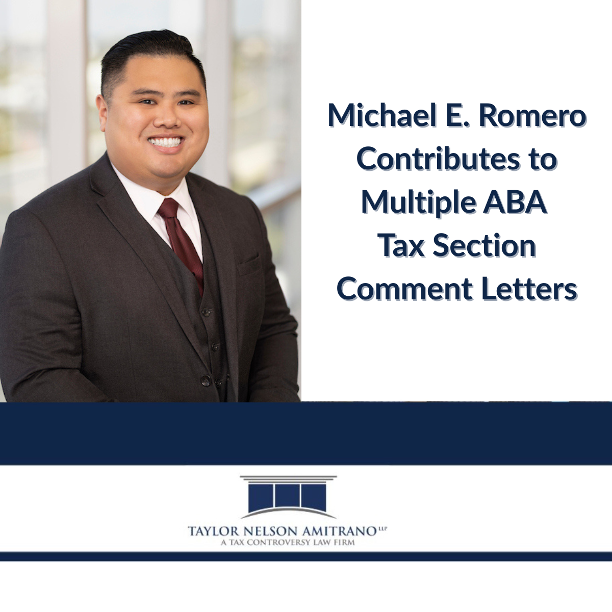 Michael E. Romero Provides Input on Voluntary Disclosure, LB&I Exams, and Tip Income Regulations