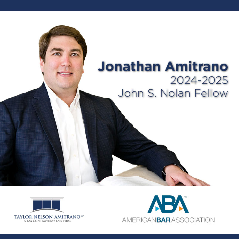Jonathan Amitrano, Partner at Taylor Nelson Amitrano LLP, Awarded the Nolan Fellowship